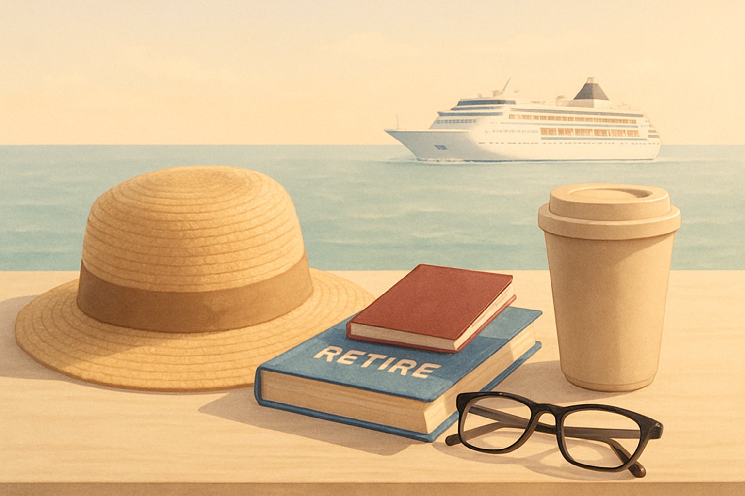 Realistic illustration for best cruises for retirees on a budget