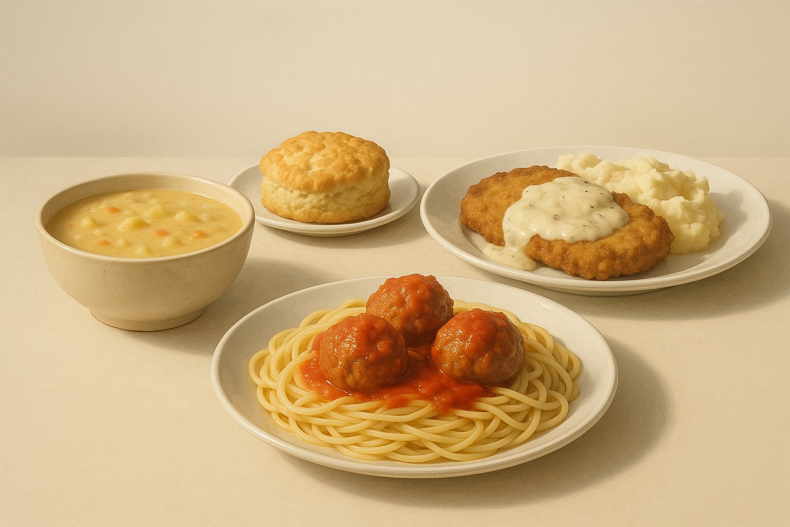 Realistic illustration for comfort food classics that dont break the bank