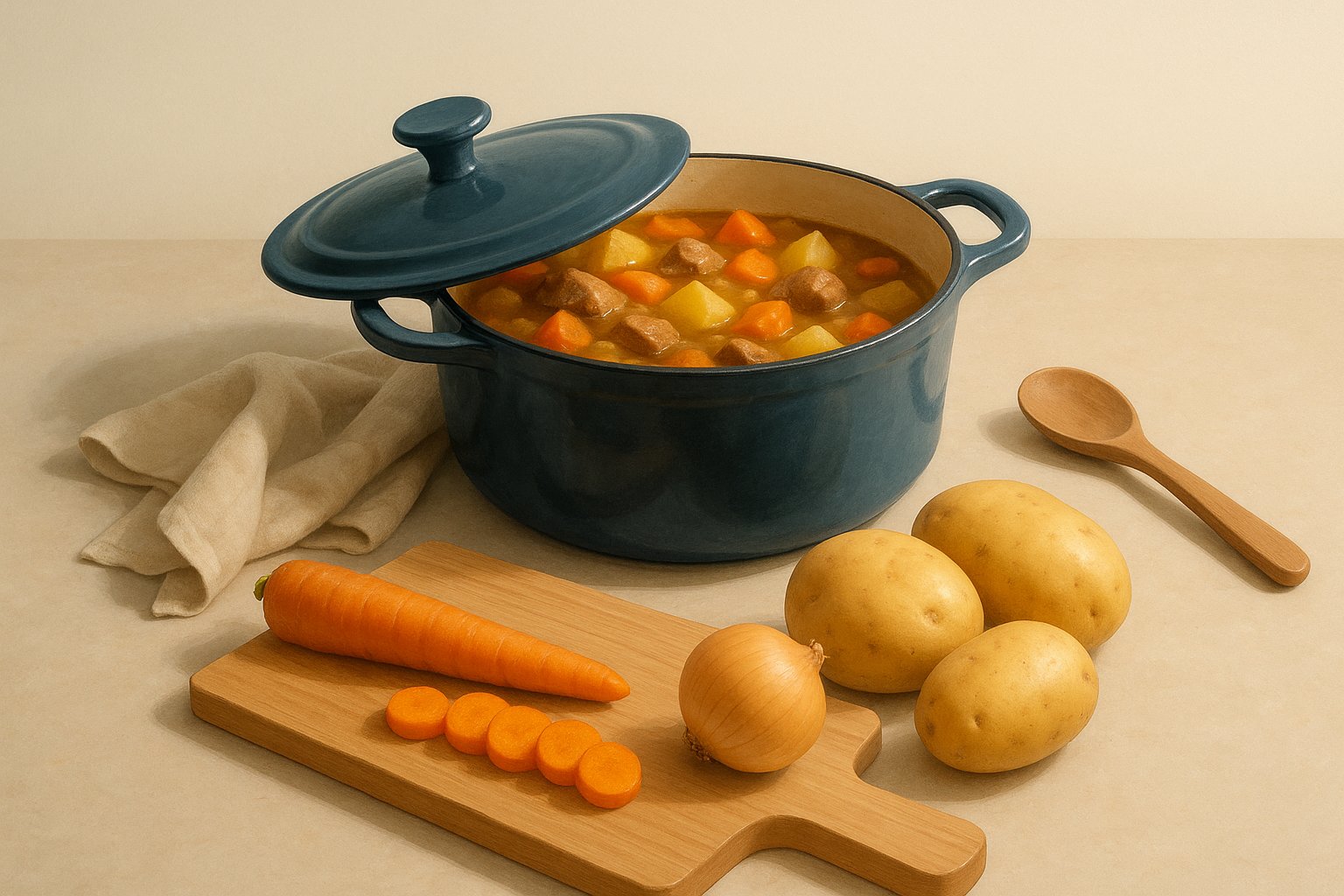 Realistic illustration for easy one pot meals for retirees